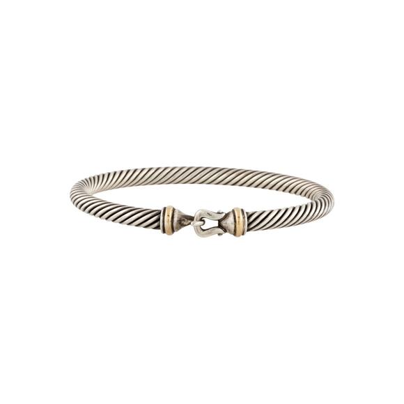 David Yurman Two-Tone Buckle Classic Cable Bracelet - Picture 1 of 10